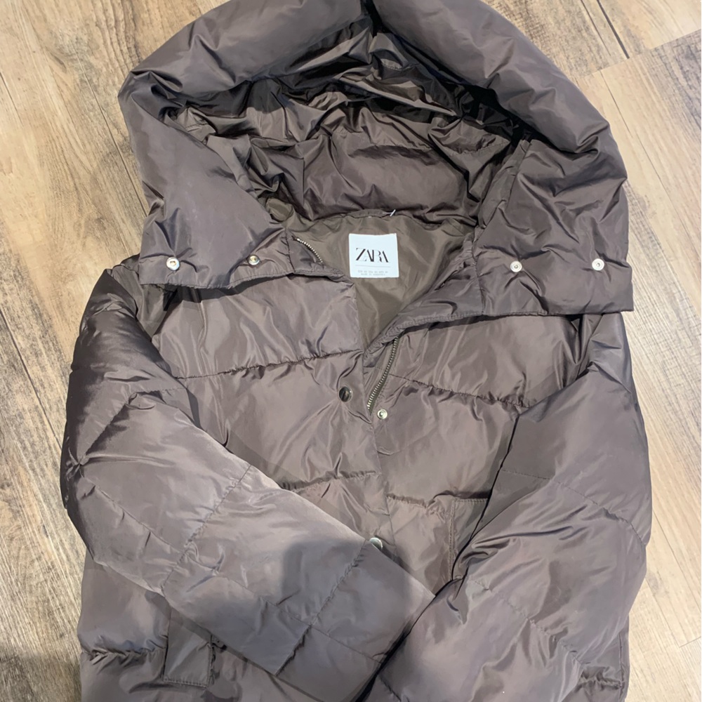 Zara brown puffer coat